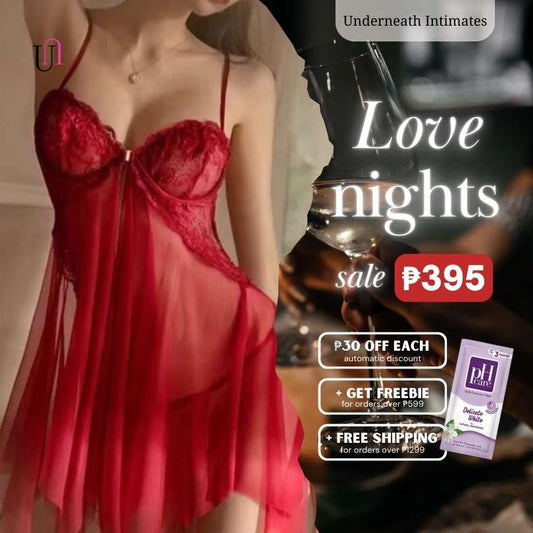 Foxy w/ Thong (Underwire Bra) - Wine Red (S/M)