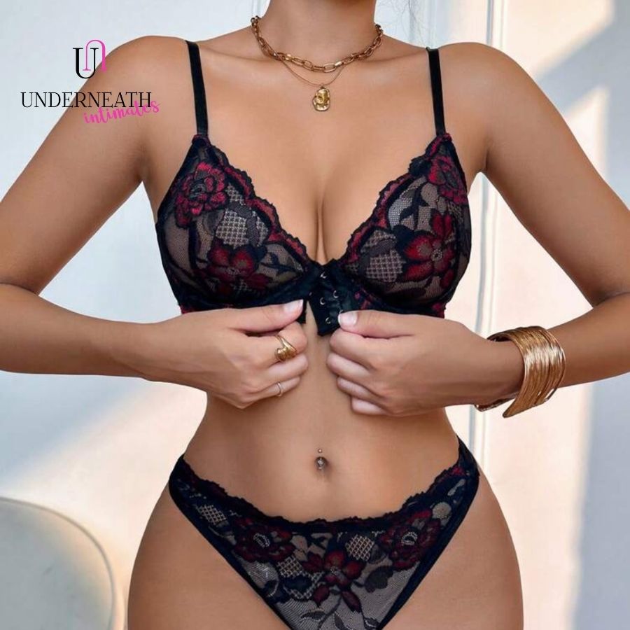 Crimson Set (with underwire) - Red (S/M & L)