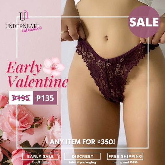 Cheeky Thong - Burgundy (Freesize)