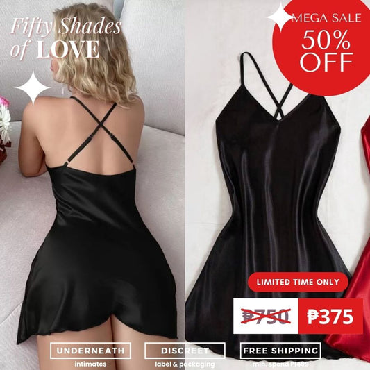 Silk Nightdress - Black (S/M & L)