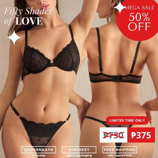Stunner Set (with underwire) - Black (S/M & L)