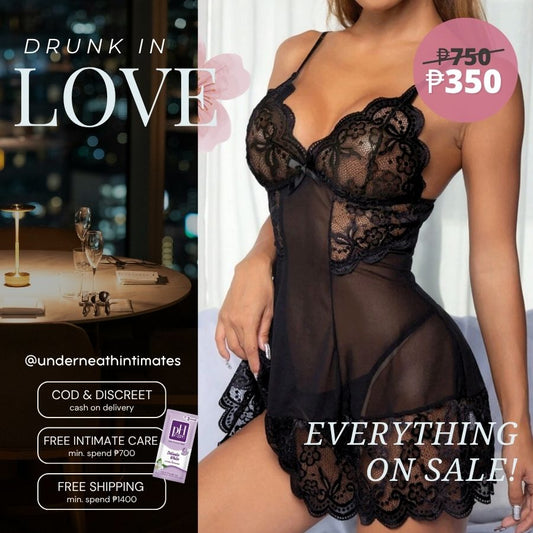Sweetdreams w/ Thong - Black (S/M & L)