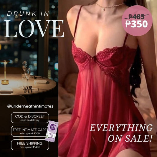Foxy w/ Thong (Underwire Bra) - Wine Red (S/M)