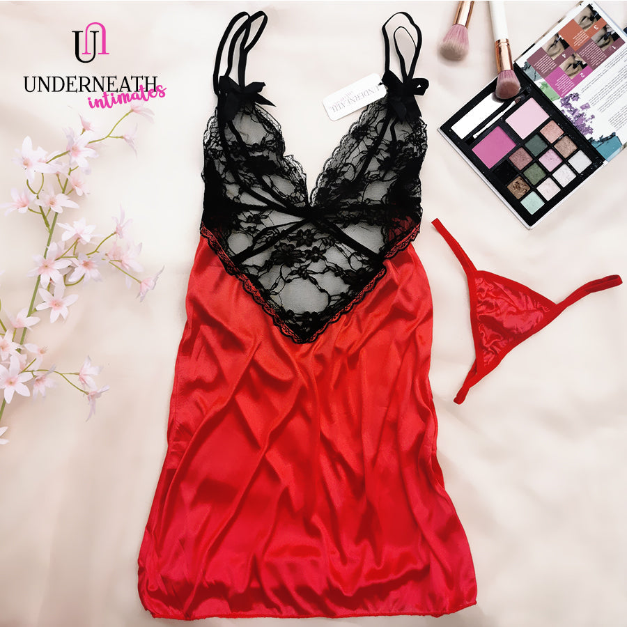 Morena w/ Thong - Red (M & L)